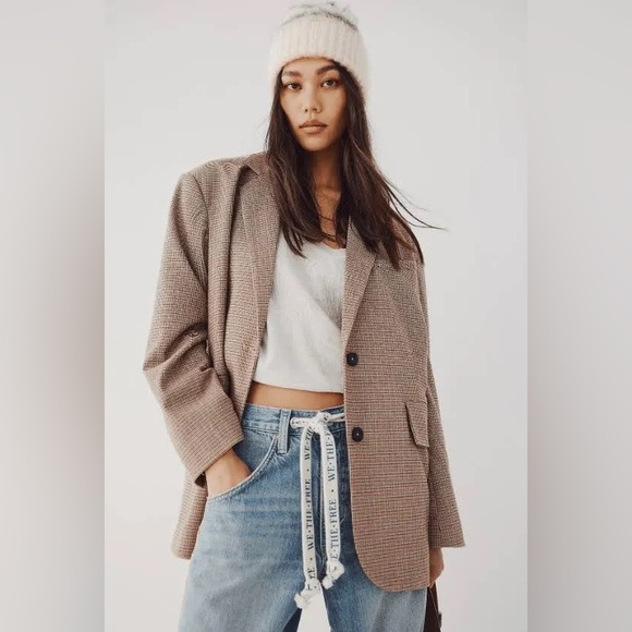 Free People Jackets & Blazers - Free People Oversized Reggie Blazer in Ginger Combo Size L